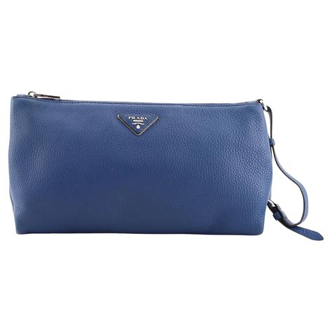 prada blue leather clutch|Prada leather clutches.